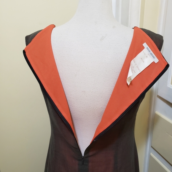Classic Shift Dress / by Rene Lezard / Gray on Orange / Size 40 Euro / 8… - Picture 5 of 6